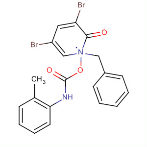 Carbamic acid, methylphenyl-,3,5-dibromo-1,2-dihydro-2-oxo-1-(phenylmethyl)-4-pyridinyl ester molecular structure