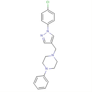 Piperazine, 1-[[1-(4-chlorophenyl)-1H-pyrazol-4-yl]methyl]-4-phenyl- molecular structure