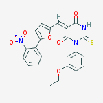 (5Z)-1-(3-ethoxyphenyl)-5-{[5-(2-nitrophenyl)furan-2-yl]methylidene}-2-thioxodihydropyrimidine-4,6(1H,5H)-dione molecular structure