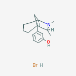 3-(6,7-dimethyl-7-azabicyclo[3.2.1]octan-5-yl)phenol;hydrobromide molecular structure