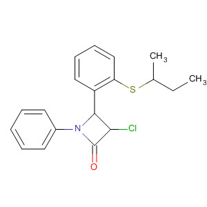 2-Azetidinone, 3-chloro-4-[2-[(1-methylpropyl)thio]phenyl]-1-phenyl- molecular structure