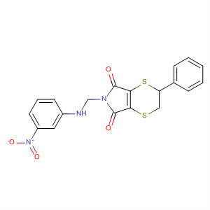 5H-1,4-Dithiino[2,3-c]pyrrole-5,7(6H)-dione,2,3-dihydro-6-[[(3-nitrophenyl)amino]methyl]-2-phenyl- molecular structure