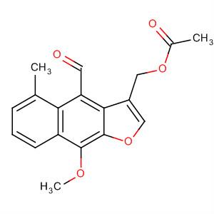 Naphtho[2,3-b]furan-4-carboxaldehyde,3-[(acetyloxy)methyl]-9-methoxy-5-methyl- molecular structure