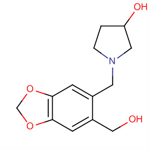 3-Pyrrolidinol, 1-[[6-(hydroxymethyl)-1,3-benzodioxol-5-yl]methyl]- molecular structure