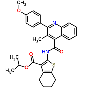 1-methylethyl 2-({[2-(4-methoxyphenyl)-3-methylquinolin-4-yl]carbonyl}amino)-4,5,6,7-tetrahydro-1-benzothiophene-3-carboxylate