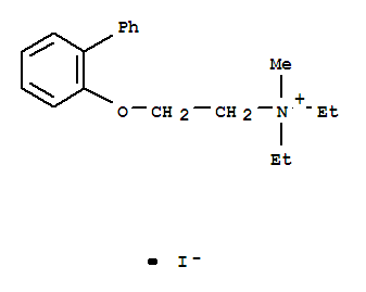 2-(biphenyl-2-yloxy)-N,N-diethyl-N-methylethanaminium iodide molecular structure