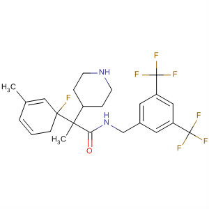 4-Piperidineacetamide,N-[[3,5-bis(trifluoromethyl)phenyl]methyl]-4-(4-fluoro-2-methylphenyl)-1-methyl- molecular structure