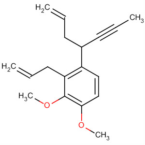 Benzene, 1,2-dimethoxy-3-(2-propenyl)-4-[1-(1-propynyl)-3-butenyl]- molecular structure