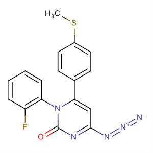 2(1H)-Pyrimidinone, 4-azido-1-(2-fluorophenyl)-6-[4-(methylthio)phenyl]- molecular structure