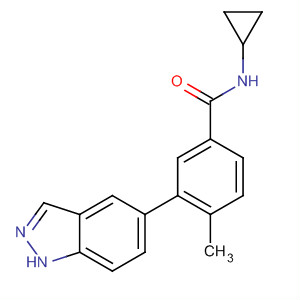 Benzamide, N-cyclopropyl-3-(1H-indazol-5-yl)-4-methyl- molecular structure
