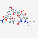 (1Z,4Z,6Z,10E,21E)-21-[(2,2-dibutylhydrazino)methylidene]-13-hydroxy-8,14,19-trimethoxy-4,10,12,16-tetramethyl-3,20,22-trioxo-2-azabicyclo[16.3.1]docosa-1,4,6,10,18-pentaen-9-yl carbamate molecular structure