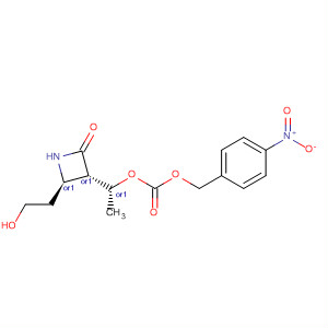 Carbonic acid,(1R)-1-[(2R,3S)-2-(2-hydroxyethyl)-4-oxo-3-azetidinyl]ethyl(4-nitrophenyl)methyl ester, rel- molecular structure