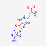 6,9-Diamino-1-(6-amino-9H-purin-9-yl)-1,5,6,7,8,9-hexadeoxy-Dec-4-enofuranuronic acid molecular structure