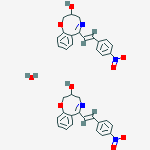 6-[(e)-2-(4-nitrophenyl)ethenyl]-3,4-dihydro-2h-1,5-benzoxazocin-3-ol;hydrate molecular structure