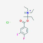 N,N-diethyl-2-[(4-fluoro-3-iodobenzoyl)oxy]butan-2-aminium chloride