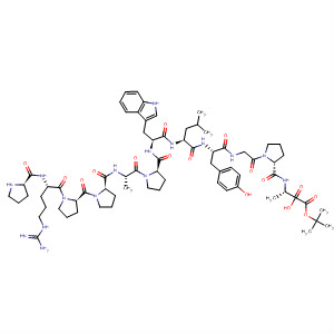 L-Alanine,1-[(1,1-dimethylethoxy)carbonyl]-L-prolyl-L-arginyl-L-prolyl-L-prolyl-L-alanyl-L-prolyl-L-tryptophyl-L-leucyl-L-tyrosylglycyl-L-prolyl- molecular structure