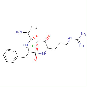 L-Phenylalaninamide,L-alanyl-N-[4-[(aminoiminomethyl)amino]-1-(chloroacetyl)butyl]-, (S)- molecular structure