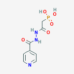 {2-oxo-2-[2-(pyridin-4-ylcarbonyl)hydrazinyl]ethyl}phosphonic acid molecular structure