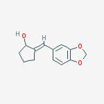 (2e)-2-(1,3-benzodioxol-5-ylmethylidene)cyclopentan-1-ol molecular structure