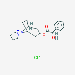 Spiro[8-azoniabicyclo[3.2.1]octane-8,1'-azolidin-1-ium]-3-yl 2-hydroxy-2-phenylacetate;chloride molecular structure