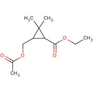 Cyclopropanecarboxylic acid, 3-[(acetyloxy)methyl]-2,2-dimethyl-, ethylester, (1R,3S)-rel- molecular structure