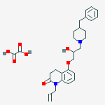 5-[3-(4-benzylpiperidin-1-yl)-2-hydroxypropoxy]-1-prop-2-enyl-3,4-dihydroquinolin-2-one;oxalic Acid molecular structure