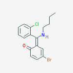(6E)-4-bromo-6-[(butylamino)(2-chlorophenyl)methylidene]cyclohexa-2,4-dien-1-one molecular structure