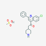 1-(7-chloro-2-phenylquinolin-4-yl)-2-piperidin-4-ylethanone methanesulfonate molecular structure