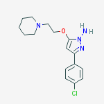 3-(4-chlorophenyl)-5-(2-piperidin-1-ylethoxy)pyrazol-1-amine molecular structure