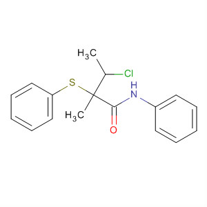 Butanamide, 3-chloro-2-methyl-N-phenyl-2-(phenylthio)- molecular structure