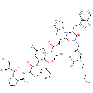 L-Lysine,L-seryl-L-prolyl-L-phenylalanyl-L-leucyl-L-threonyl-L-histidyl-L-tryptophylglycyl- molecular structure