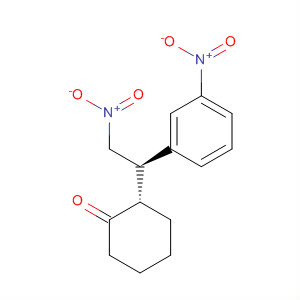 Cyclohexanone, 2-[(1R)-2-nitro-1-(3-nitrophenyl)ethyl]-, (2S)- molecular structure