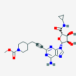 Methyl 4-[3-[6-amino-9-[(2r,3r,4s,5s)-5-(cyclopropylcarbamoyl)-3,4-dihydroxyoxolan-2-yl]purin-2-yl]prop-2-ynyl]piperidine-1-carboxylate molecular structure