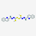 2-[(E)-{(2E)-[(methylsulfanyl)({(Z)-(methylsulfanyl)[(quinolin-2-ylmethylidene)hydrazinylidene]methyl}disulfanyl)methylidene]hydrazinylidene}methyl]quinoline molecular structure