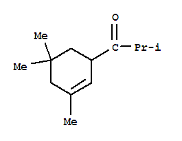 2-methyl-1-(3,5,5-trimethyl-2-cyclohexen-1-yl)propan-1-one molecular structure