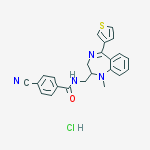 Benzamide, 4-cyano-N-((2,3-dihydro-1-methyl-5-(3-thienyl)-1H-1,4-benzo diazepin-2-yl)methyl)-,monohydrochloride molecular structure