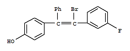 4-[(Z)-2-bromo-2-(3-fluorophenyl)-1-phenylethenyl]phenol molecular structure