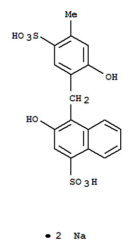 disodium 3-hydroxy-4-[(2-hydroxy-4-methyl-5-sulphonatophenyl)methyl]naphthalene-1-sulphonate molecular structure