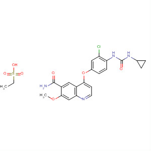 Ethanesulfonic acid, compd. with4-[3-chloro-4-[[(cyclopropylamino)carbonyl]amino]phenoxy]-7-methoxy-6-quinolinecarboxamide (1:1) molecular structure