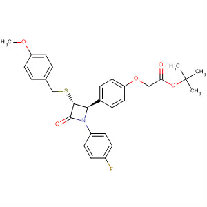 Acetic acid,[4-[(2R,3R)-1-(4-fluorophenyl)-3-[[(4-methoxyphenyl)methyl]thio]-4-oxo-2-azetidinyl]phenoxy]-, 1,1-dimethylethyl ester molecular structure