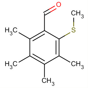 Benzaldehyde, 2,3,4,5-tetramethyl-6-(methylthio)- molecular structure
