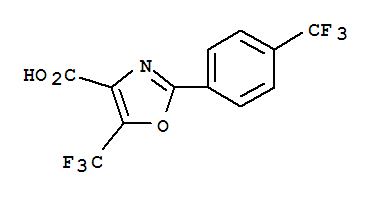 4-Carboxy-5-(trifluoromethyl)-2-[4-(trifluoromethyl)phenyl]-1,3-oxazole, 4-[4-Carboxy-5-(trifluoromethyl)-1,3-oxazol-2-yl]benzotrifluoride molecular structure