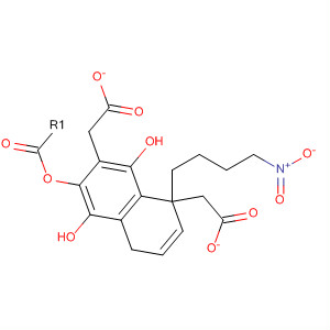 1,4-Naphthalenediol, 5,8-dihydro-5-(4-nitrobutyl)-, diacetate (ester) molecular structure
