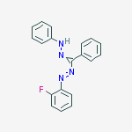 Diazene, (2-fluorophenyl)[phenyl(phenylhydrazono)methyl]- molecular structure