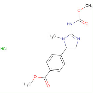 Benzoic acid,4-[4,5-dihydro-2-[(methoxycarbonyl)amino]-1-methyl-1H-imidazol-5-yl]-,methyl ester, monohydrochloride molecular structure