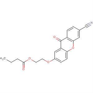 Butanoic acid, 2-[(6-cyano-9-oxo-9H-xanthen-2-yl)oxy]ethyl ester molecular structure