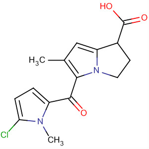1H-Pyrrolizine-1-carboxylic acid,5-[(5-chloro-1-methyl-1H-pyrrol-2-yl)carbonyl]-2,3-dihydro-6-methyl- molecular structure