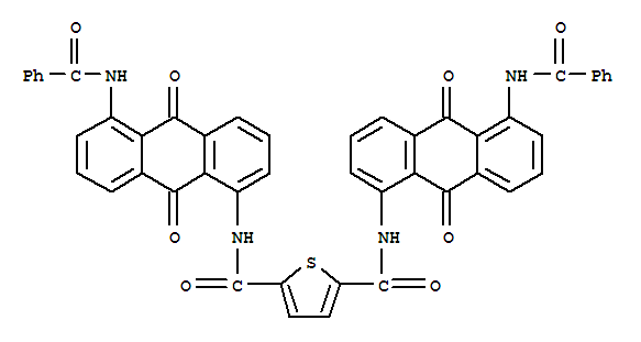 N,N-bis[5-(benzoylamino)anthraquinon-1-yl]thiophene-2,5-dicarboxamide molecular structure