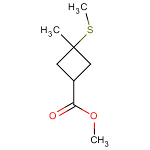 Cyclobutanecarboxylic acid, 3-methyl-3-(methylthio)-, methyl ester, cis- molecular structure