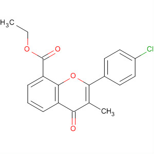 4H-1-Benzopyran-8-carboxylic acid,2-(4-chlorophenyl)-3-methyl-4-oxo-, ethyl ester molecular structure